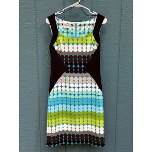 Maggy L Women's Sleeveless‎ Sheath Dress Polka Dot Party Career Size 6